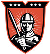 Knight Crusader With Sword Shield