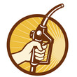 Hand Holding Gas Fuel Pump Nozzle