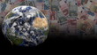 Rotating earth with scrolling Euros animation