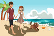 Young couple on the beach