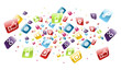 Global mobile phone apps icons splash