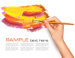 Abstract color background with hand. Vector Abstract color background with hand. Vector