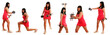 sporty girl trained with hantels