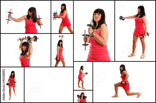 Photo: sporty girl trained with hantels sporty girl trained with hantels