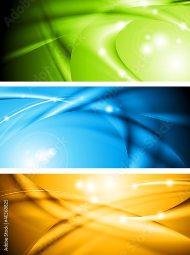 Vector: Abstract glowing banners collection Abstract glowing banners collection