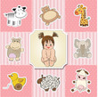 baby shower card template. vector illustration