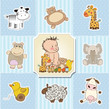 baby shower card template. vector illustration