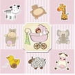 baby shower card template. vector illustration