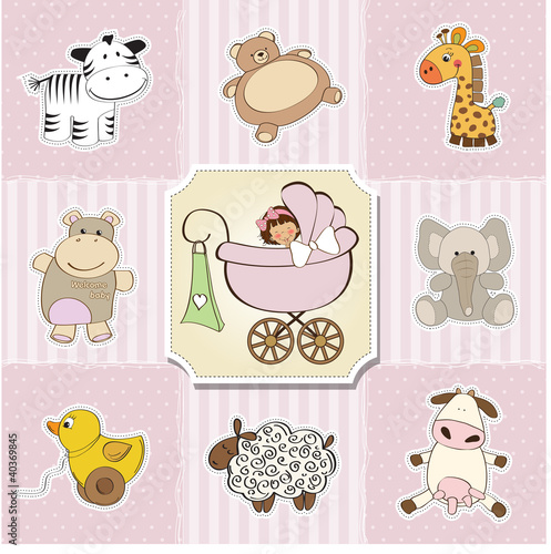 Vetor: baby shower card template. vector illustration baby shower card template. vector illustration