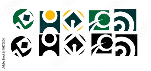 Illustration: Different shape and colour abstract icon Different shape and colour abstract icon