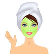 Vector illustration of woman with facial mask