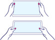 Vektor: Woman's hands keeps tablet Woman's hands keeps tablet