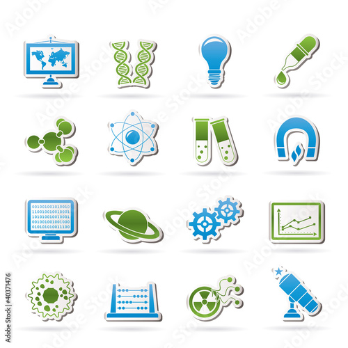 Vector: science, research and education Icons science, research and education Icons