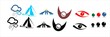Different type of holiday icon with pattern