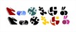 Different type and colour elements icon