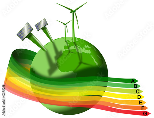 Vektor: énergie solaire et éolienne énergie solaire et éolienne