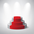 White podium on grey background