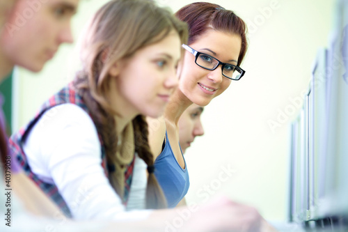 Photo: teens in internet-cafe teens in internet-cafe