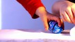 Kids playing Easter eggs close-up