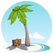 Palm and suitcase
