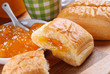 brioche di pasta sfoglia con marmellata di albicocca - due brioche di pasta sfoglia con marmellata di albicocca - due
