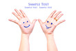 Smile on the hand for happy concept.