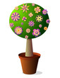 Decorative home tree with various flowers Decorative home tree with various flowers