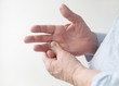 man with sore finger