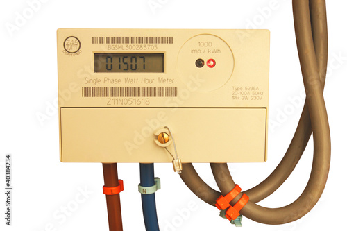 Photo: Electric meter isolated Electric meter isolated