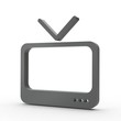 3d Icon Fernseher schwarz