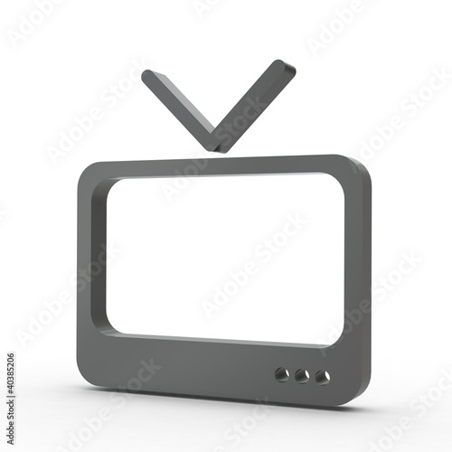 Illustration: 3d Icon Fernseher schwarz 3d Icon Fernseher schwarz