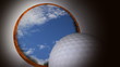 Golf ball into the hole Golf ball into the hole