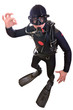 Scuba Diver isolated on white background