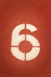 Number 6 on running track