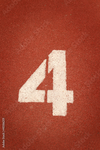 Photo: Number 4 on running track Number 4 on running track