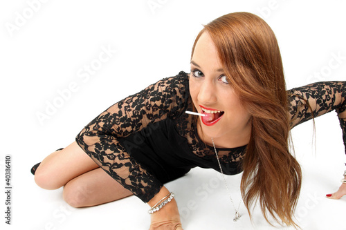 Photo: junge Frau mit Lolli junge Frau mit Lolli