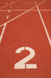 Number 2 on running track Number 2 on running track