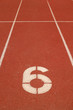 Number 6 on running track Number 6 on running track