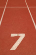 Number 7 on running track Number 7 on running track