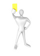 3d referee showing a yellow card