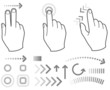 Touch screen gesture hand signs and icons