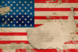 usa grunge flag with map