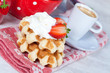 Waffle with strawberries Waffle with strawberries