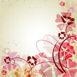 Retro background with color flowers
