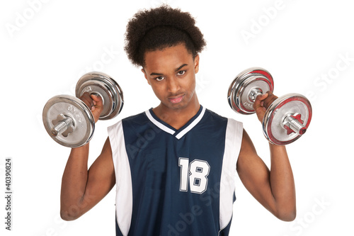 Photo: Young boy doing workout Young boy doing workout