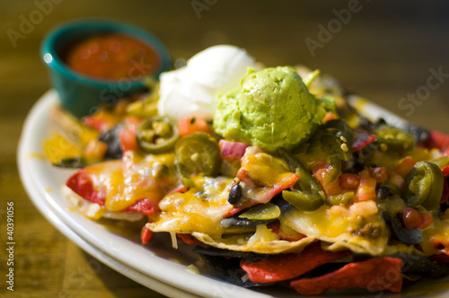 Photo: Nachos with cheese and guacamole Nachos with cheese and guacamole