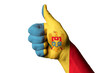 moldova national flag thumb up gesture for excellence and achiev