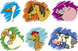 Set of cartoon farm animals
