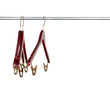 coat hangers on a clothes rail isolated on white