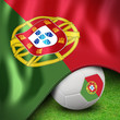 Illustrazione: Soccer ball and flag euro portugal Soccer ball and flag euro portugal